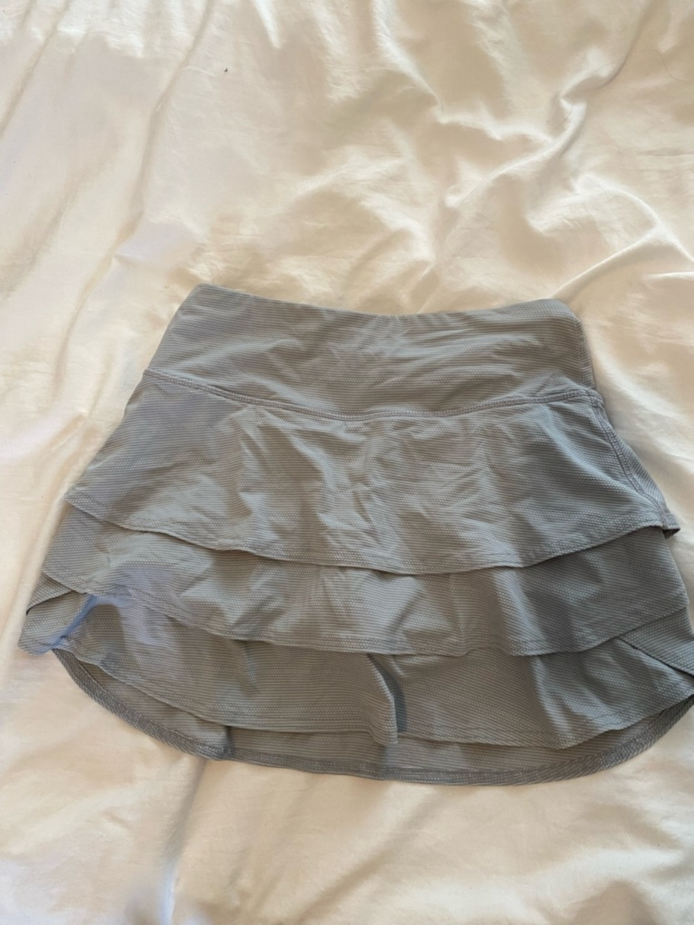 Athleta Light Blue Layered Ruffle Mini Skirt
